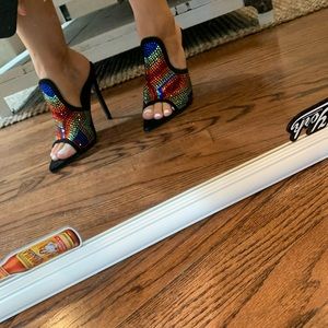 Rhinestone cape robbin heels